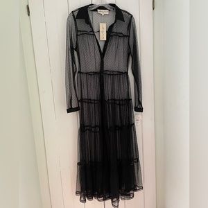 Macy’s Swim NWT Tulle Black Maxi Dress - Sheer Beach Coverup